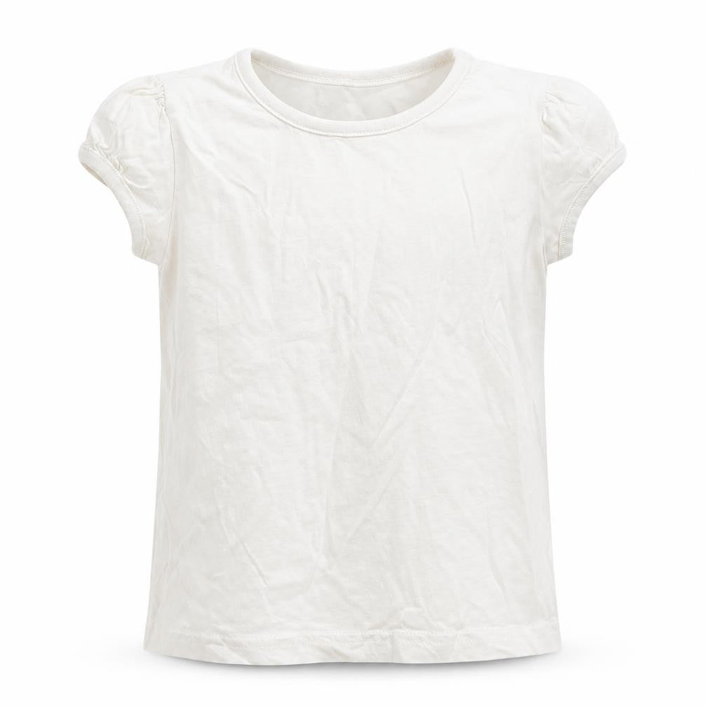Front view of George girls’ white basic t-shirt, size 4-5, years