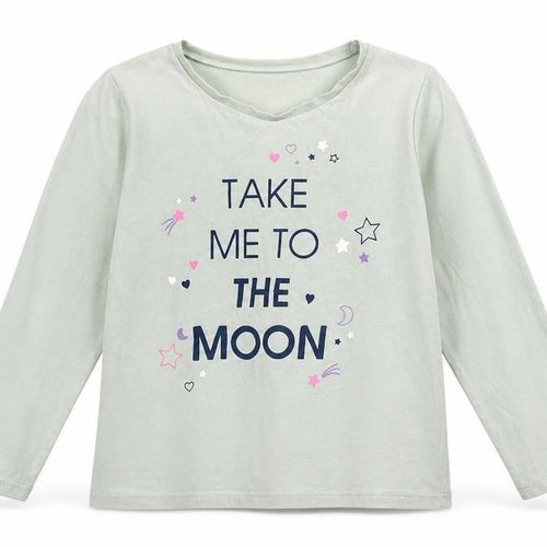 George Girls Blue   Basic T-Shirt Size 4-5 Years  - Take me to the Moon