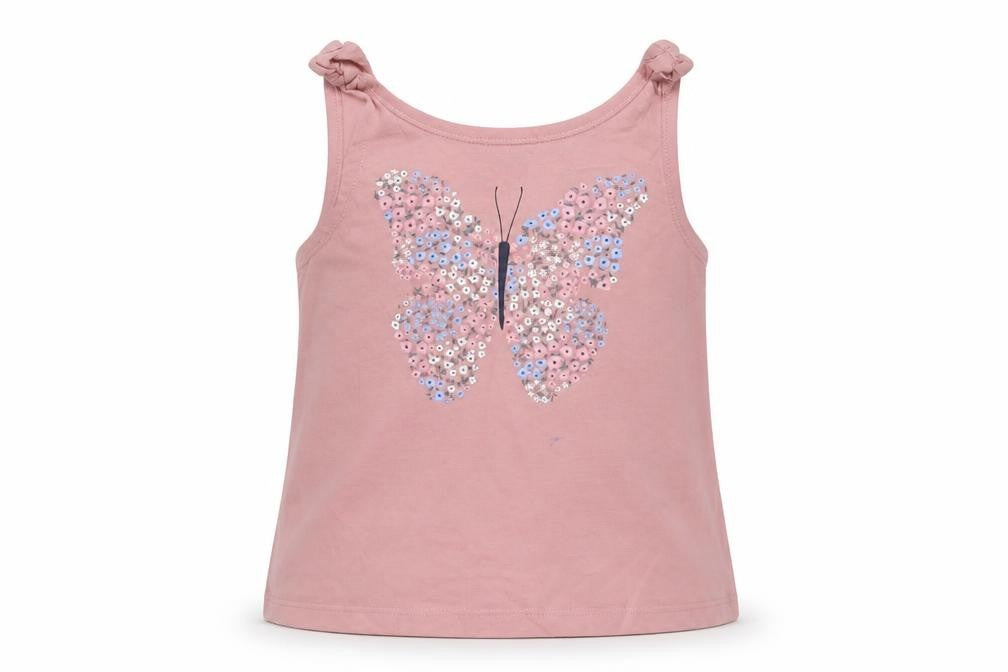H&M Girls Pink Animal Print  Basic Tank Size 4-5 Years  - Butterfly