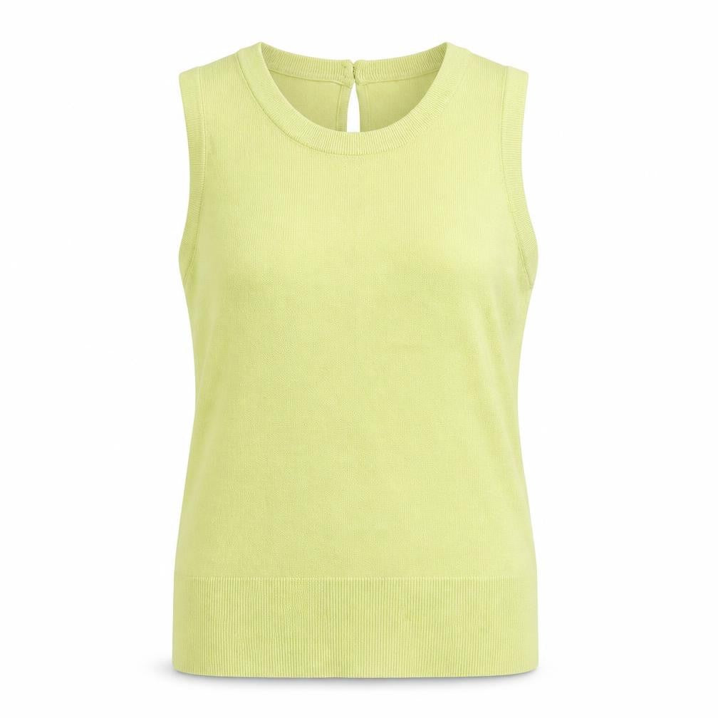 Front view of H&M women’s yellow jumper, size UK 10
