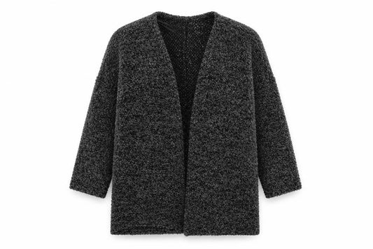 Front view of Divided women’s grey knit cardigan jumper, size M