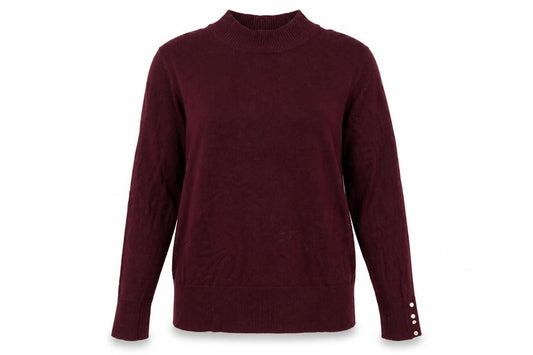 Front view of F&F women’s red jumper, size UK 12
