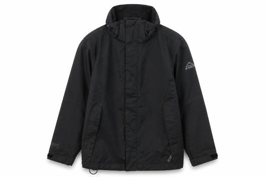 Front view of McKINLEY boys’ black rain coat coat, size 10, years
