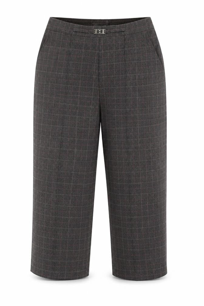 BM Womens Brown Check  Cropped Trousers Size 16 L23.5 in
