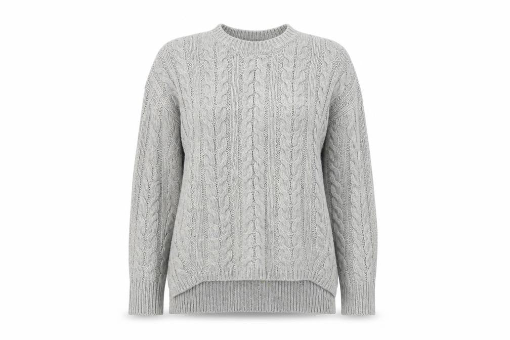 Front view of Primark women’s grey knit jumper, size S