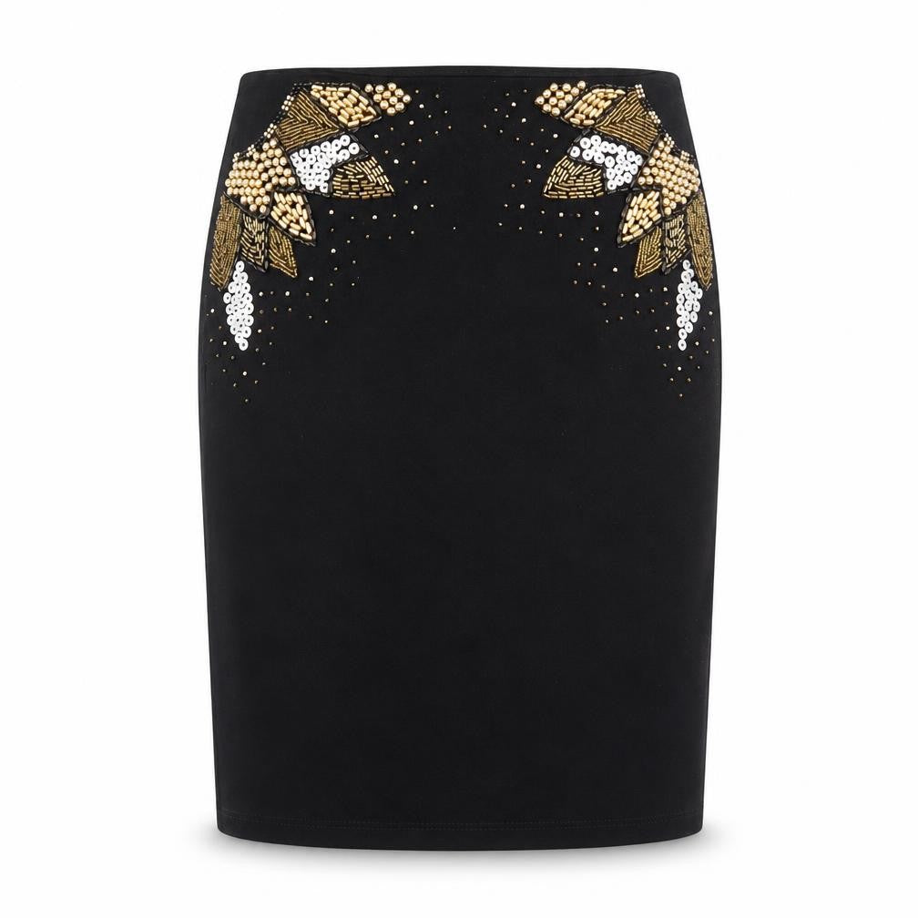 Topshop Womens Black   Straight & Pencil Skirt Size 8  - beaded