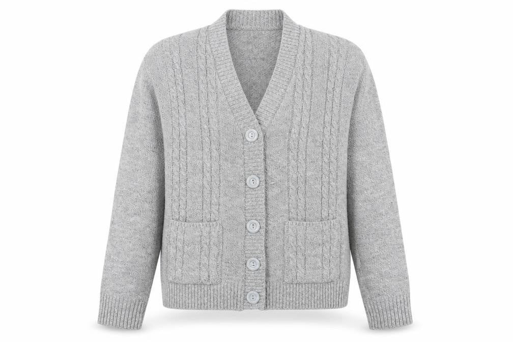 Choice Collection Womens Grey  Knit Cardigan Jumper Size S