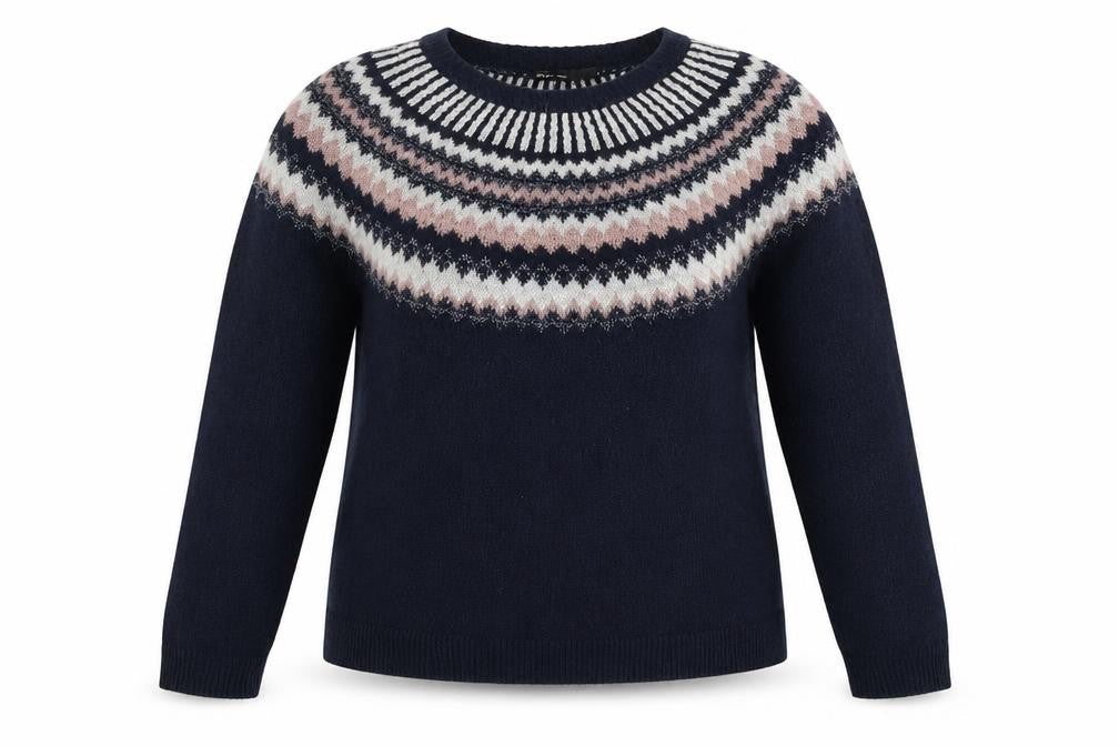 Only Womens Blue Geometric  Pullover Jumper Size S