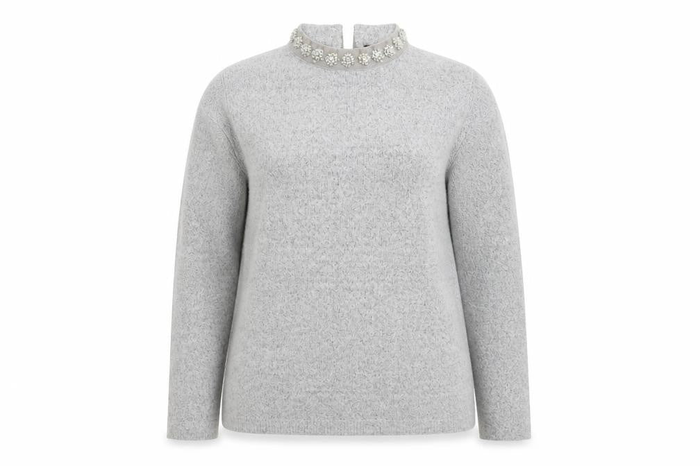 Dorothy Perkins Womens Grey   Pullover Jumper Size 14  - details on chest