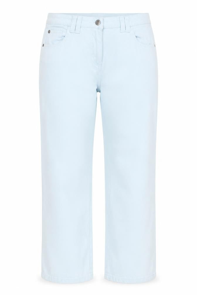 Front view of Papaya women’s blue straight jeans, size UK 10, 26-inch leg