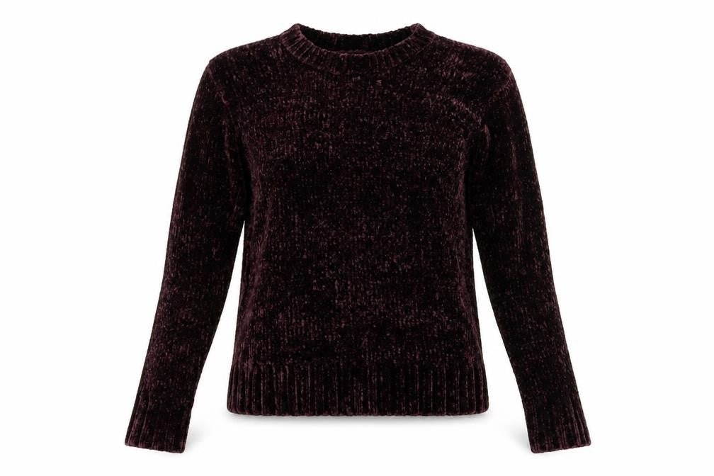 Front view of Primark women’s purple jumper, size UK 6