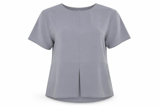 Front view of F&F women’s grey basic t-shirt, size UK 12