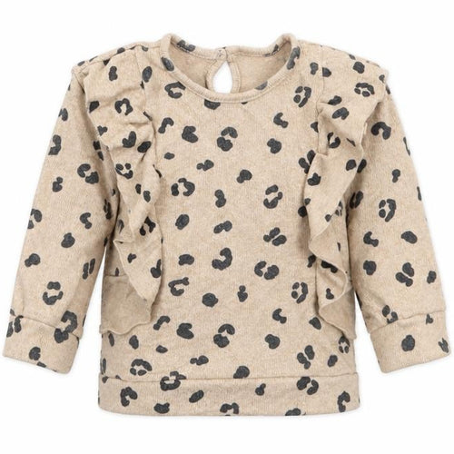 George Girls Beige Animal Print  Basic T-Shirt Size 9-12 Months