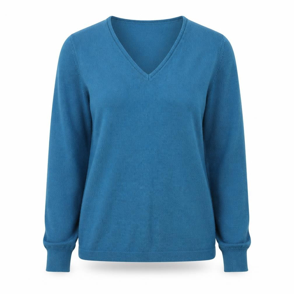 Front view of Penny plain women’s blue jumper, size S