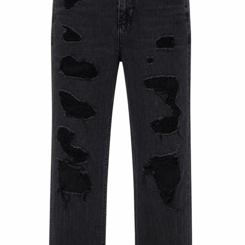 Hollister Girls Black   Straight Jeans  - Distressed Jeans
