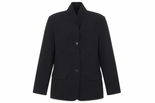 Front view of ECCO women’s black jacket blazer, size UK 10