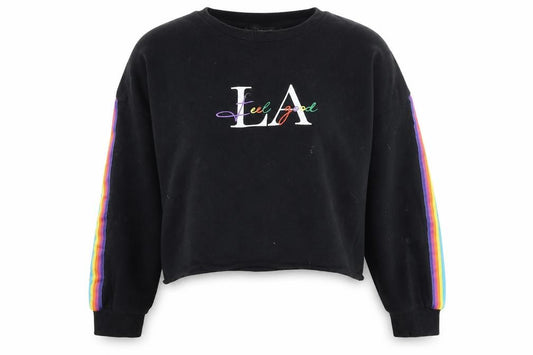 Front view of Primark women’s black pullover sweatshirt, size XS