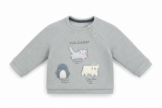 Front view of George Baby Green Basic T-Shirt, size 3-6, Months - Animals