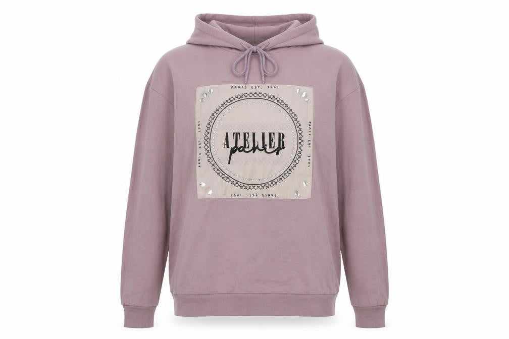 Front view of Select women’s pink pullover hoodie, size S