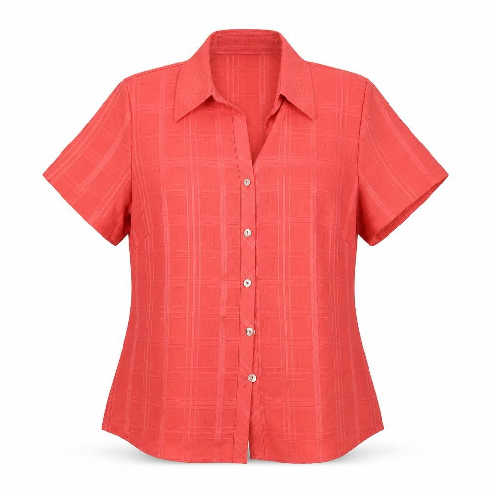 Bonmarché Womens Pink Check  Basic Button-Up Size 12