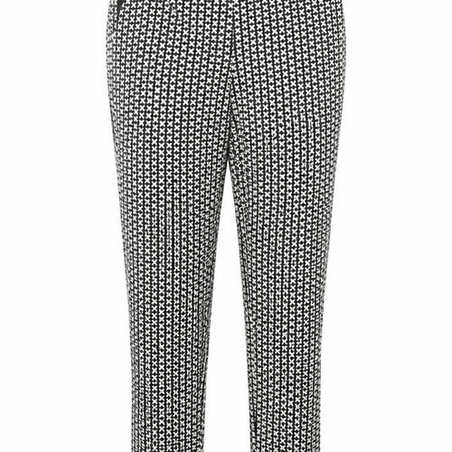 Oasis Womens Multicoloured Geometric  Trousers  Size 8 L27 in
