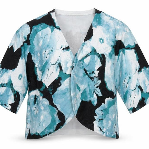 Joseph A Womens Blue Floral  Cardigan Jumper Size XL