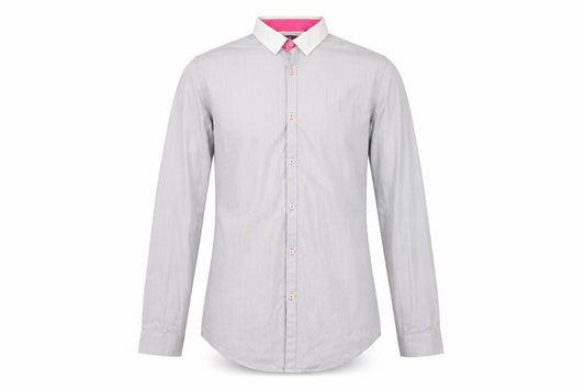 Front view of Next men’s grey button-up, size 14