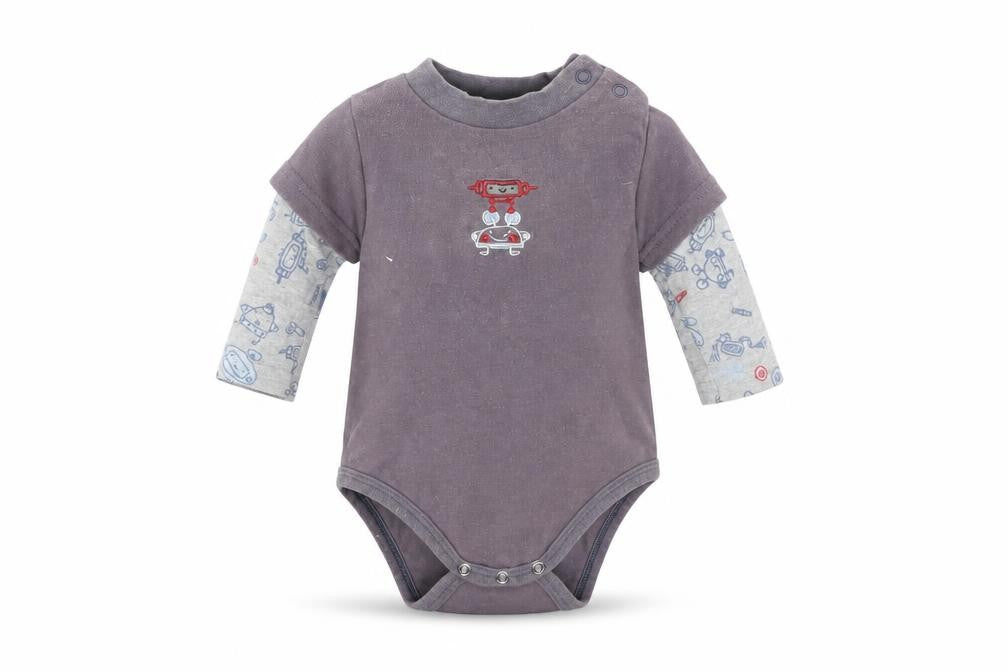 little red caboose Baby Grey   Romper One-Piece Size 0-3 Months