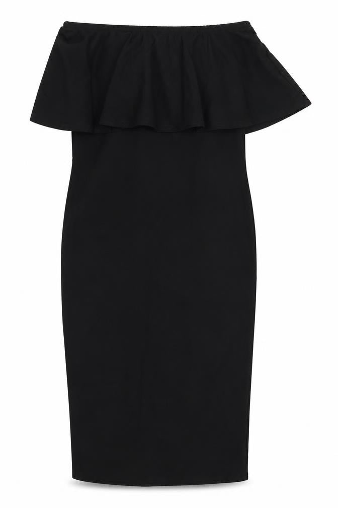 Front view of Missguided women’s black bodycon, size UK 10