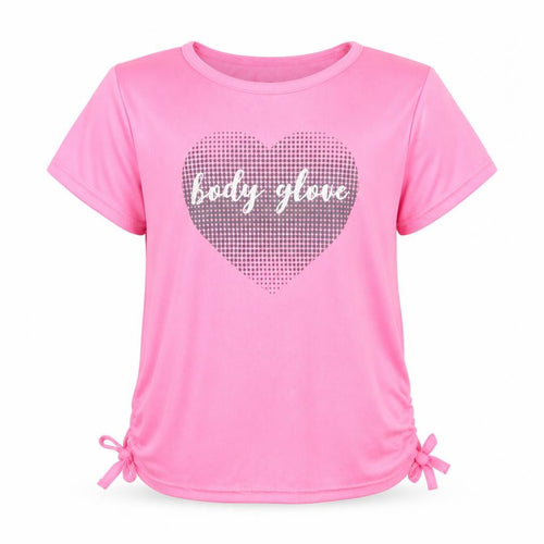 Body Glove Girls Pink   Basic T-Shirt Size 7 Years  - Heart
