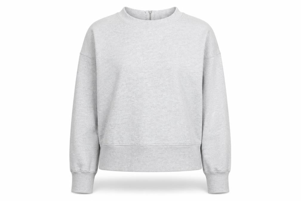 Front view of Preworn women’s grey knit jumper, size S