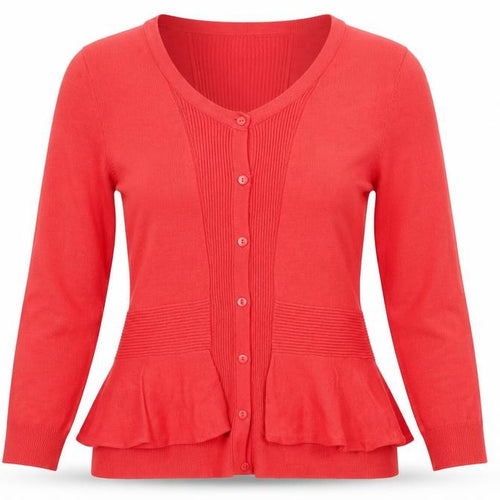 Per Una Womens Red  Knit Cardigan Jumper Size 12