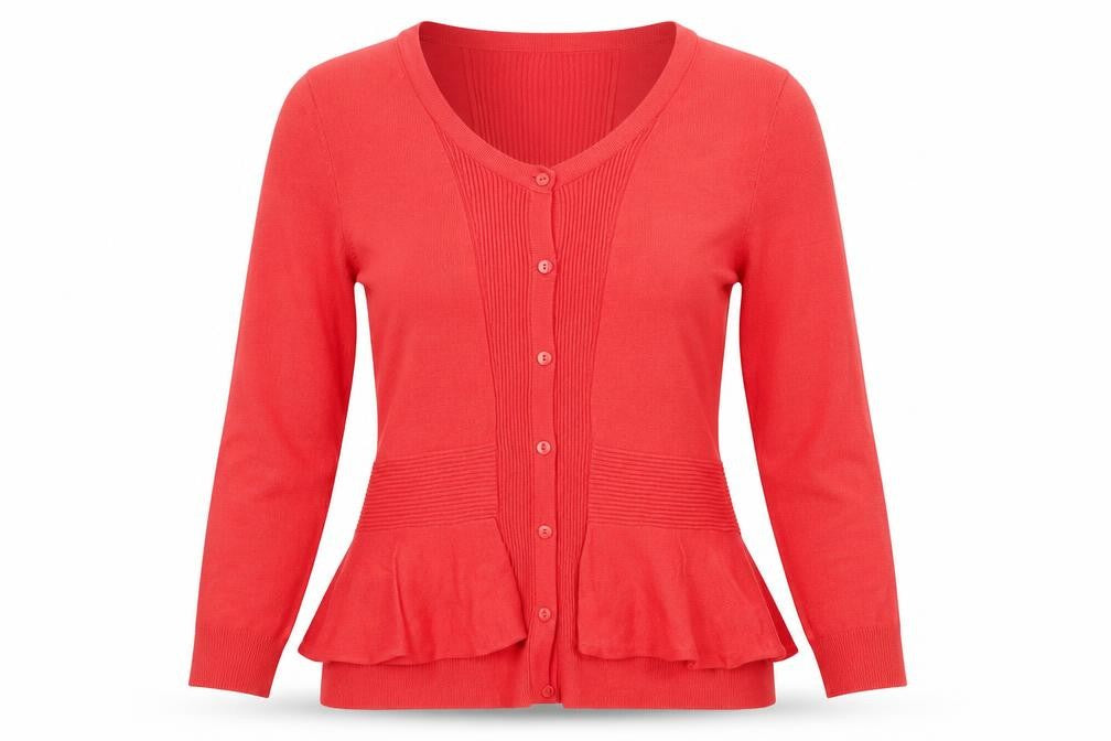 Per Una Womens Red  Knit Cardigan Jumper Size 12