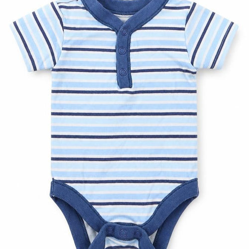 George Boys Blue Striped  Babygrow One-Piece Size 3-6 Months