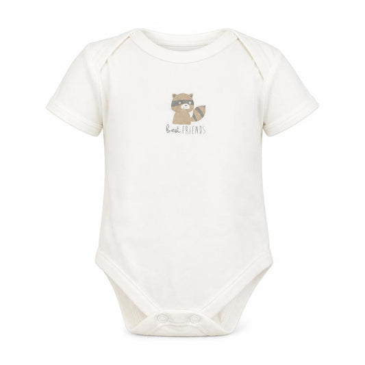 Front view of Matalan Baby White Babygrow One-Piece, size 3-6, Months