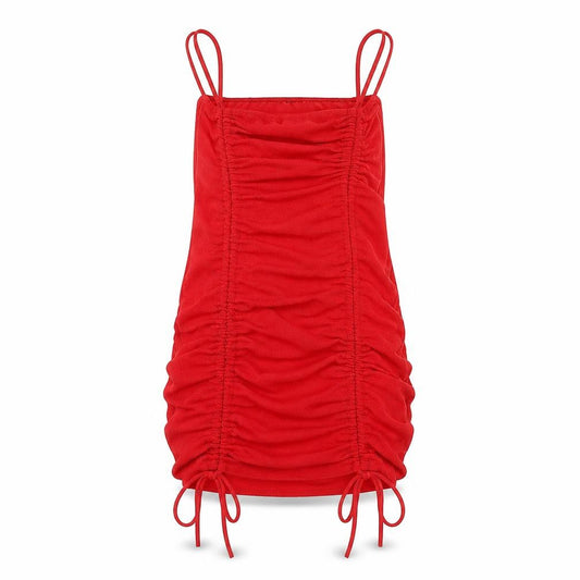 Front view of PRETTYLITTLETHING women’s red mini, size UK 6