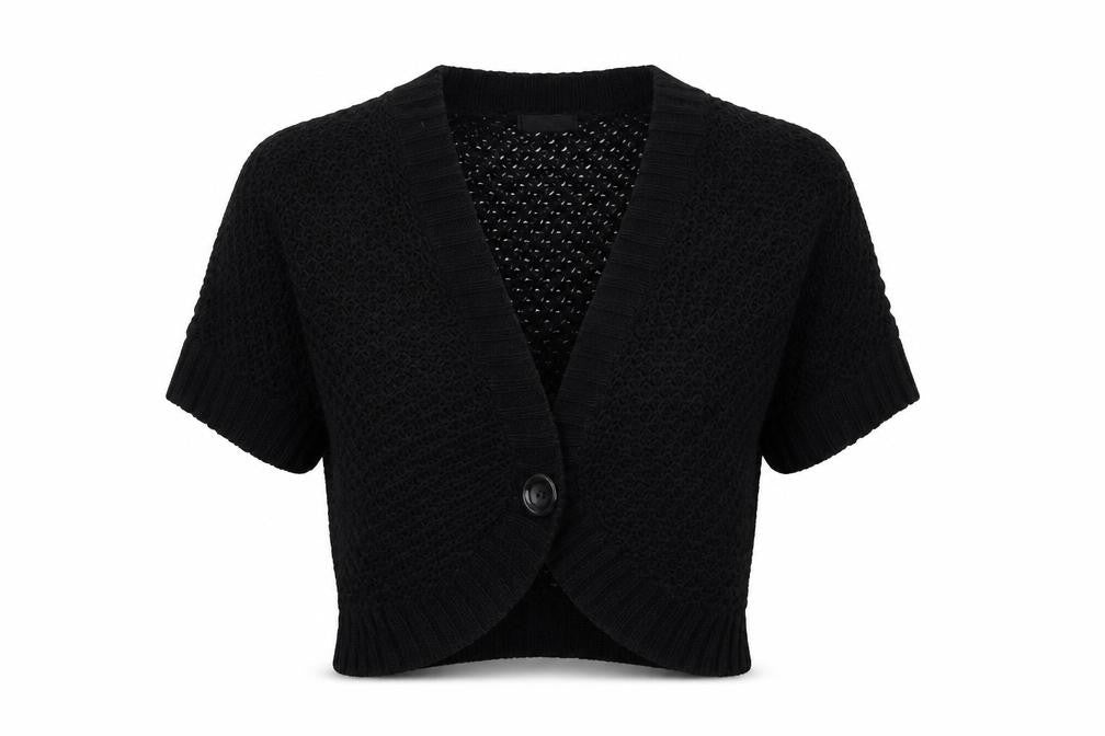F&F Womens Black  Knit Cardigan Jumper Size 12