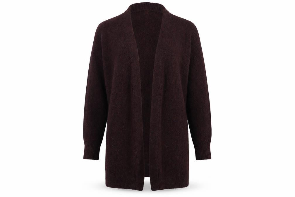 Front view of H&M women’s red knit cardigan jumper, size XS