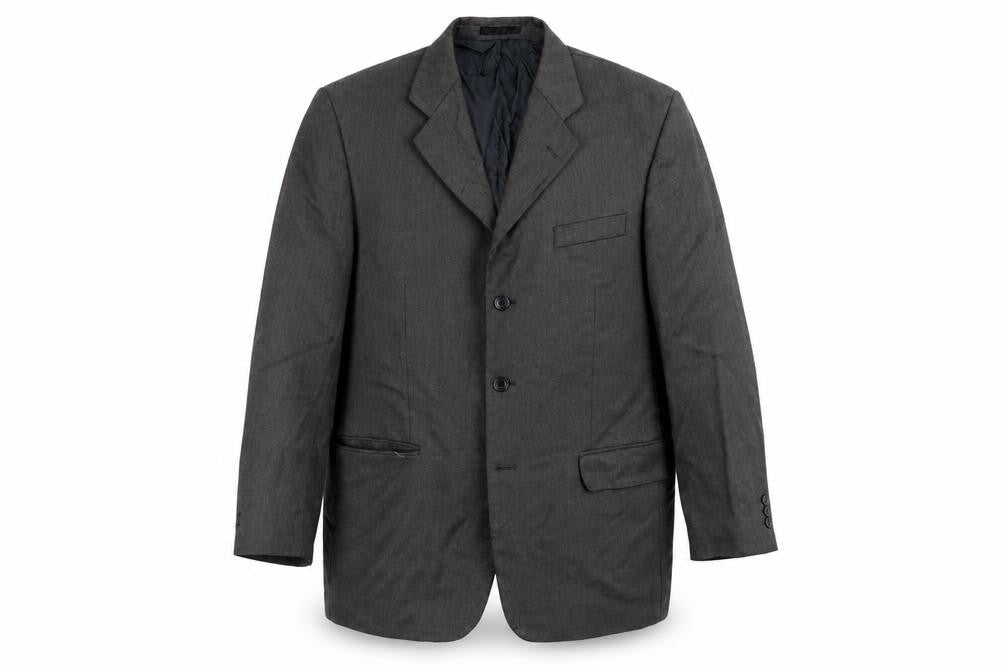 Front view of Oliver Stead men’s grey jacket blazer, size 42