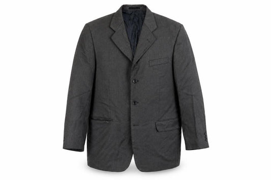 Front view of Oliver Stead men’s grey jacket blazer, size 42