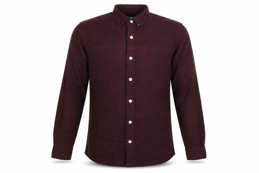 Front view of Topman men’s red button-up, size XS