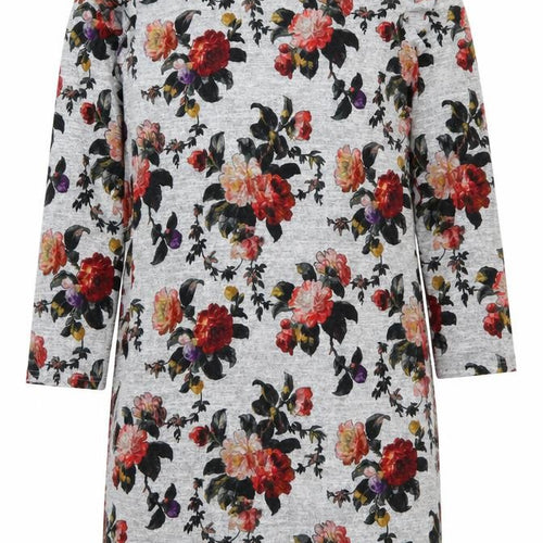 Oasis Womens Grey Floral  T-Shirt Dress  Size M