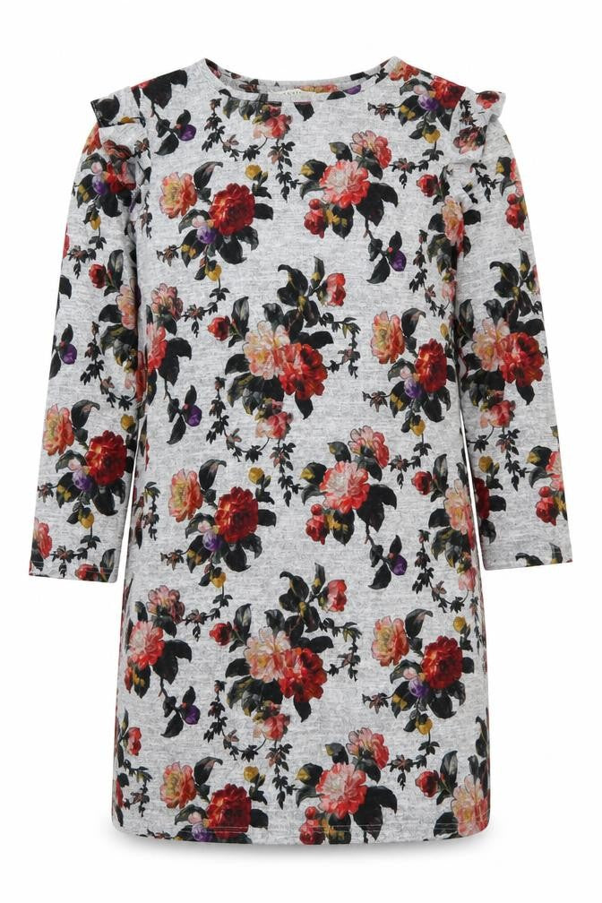 Oasis Womens Grey Floral  T-Shirt Dress  Size M