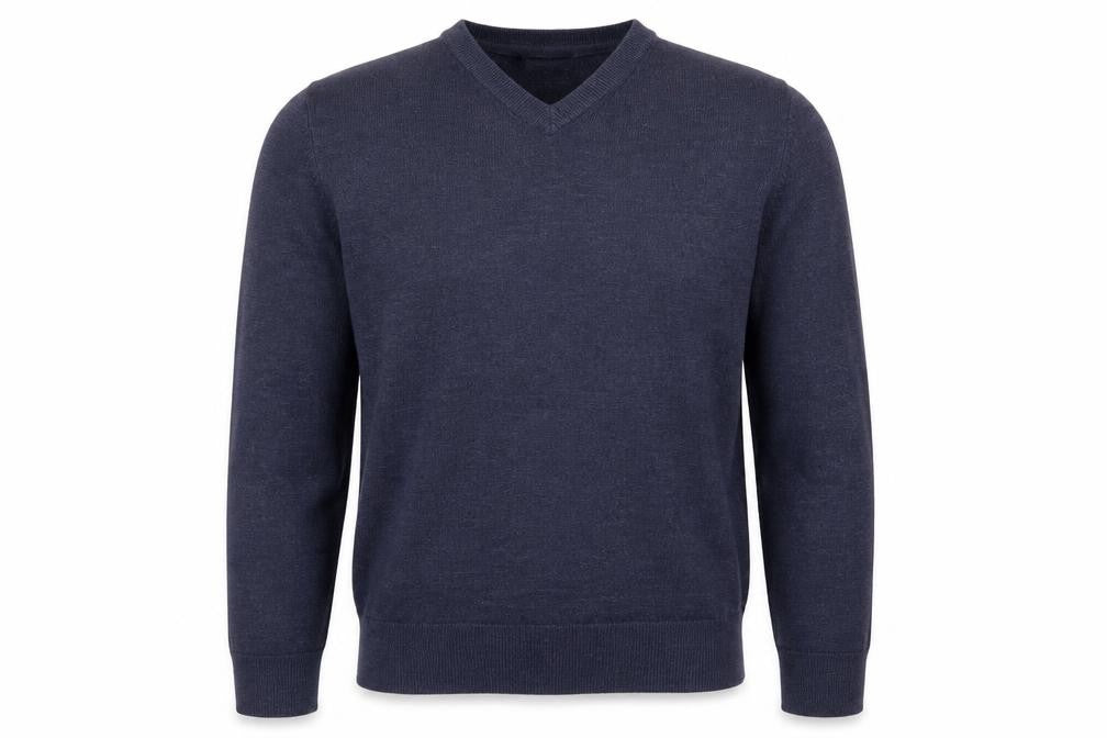 Front view of Maine New England men’s blue jumper, size S