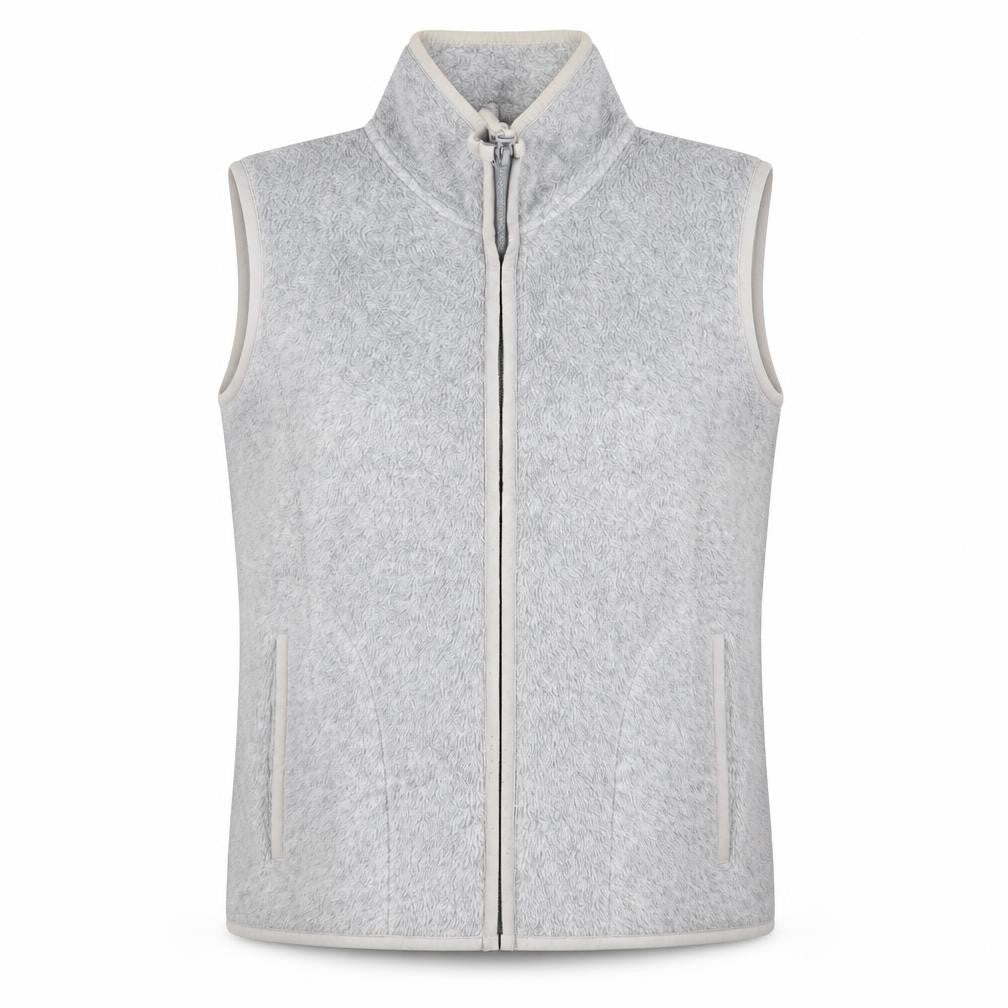 Front view of Etam women’s grey full zip jumper, size UK 14