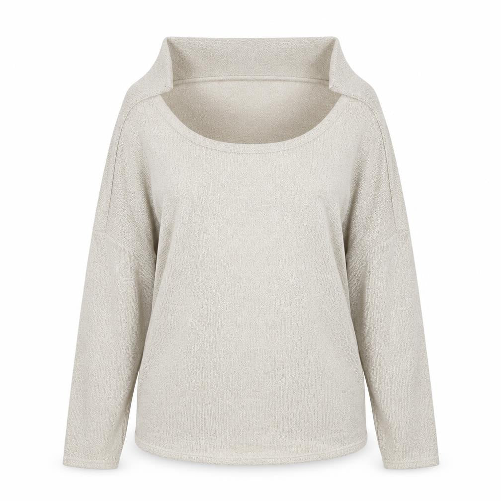 Front view of River Island women’s gold jumper, size UK 12