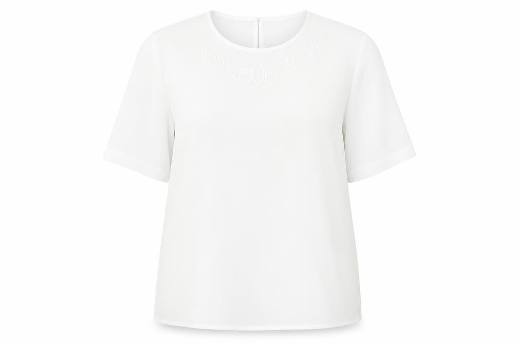 Berkertex Womens White Floral  Basic Blouse Size 16