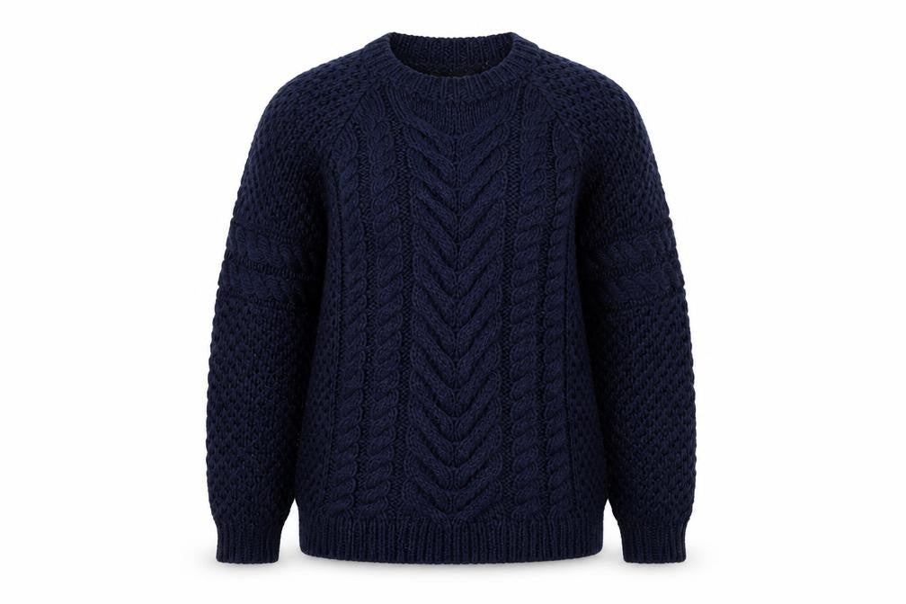 Front view of Dorothy Perkins women’s blue knit jumper, size UK 14