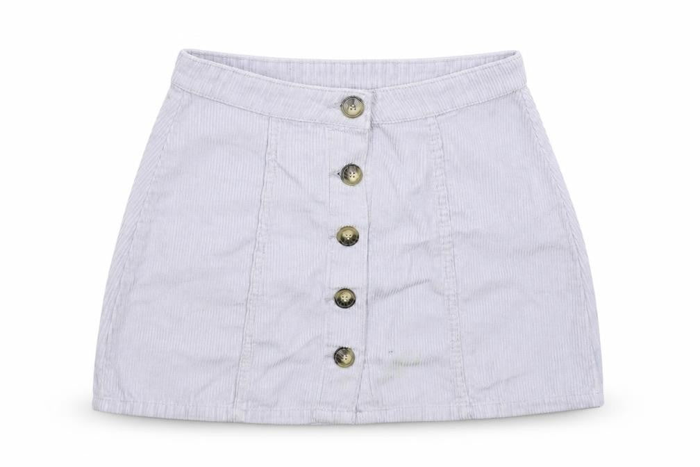Denim & Co. Womens Grey  Corduroy A-Line Skirt Size 10