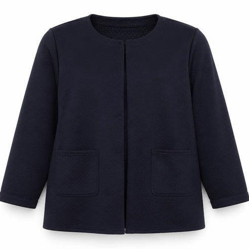 Gabriella Vicenza Womens Blue Geometric  Overcoat Jacket Size 16